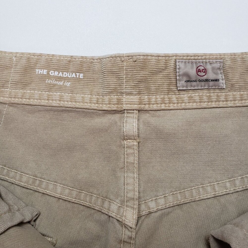 AG Adriano Goldschmied The Graduate Tailored Leg Corduroy Trouser Mens 32x34 Tan - Picture 2 of 16